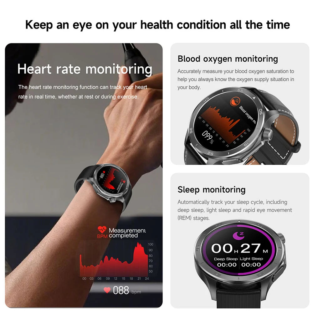 2025 New OPPO X2 Smart Watch Men's GPS Sports IP68 Waterproof Compass Heart Rate Blood Oxygen Bluetooth Call Smartwatches IOS