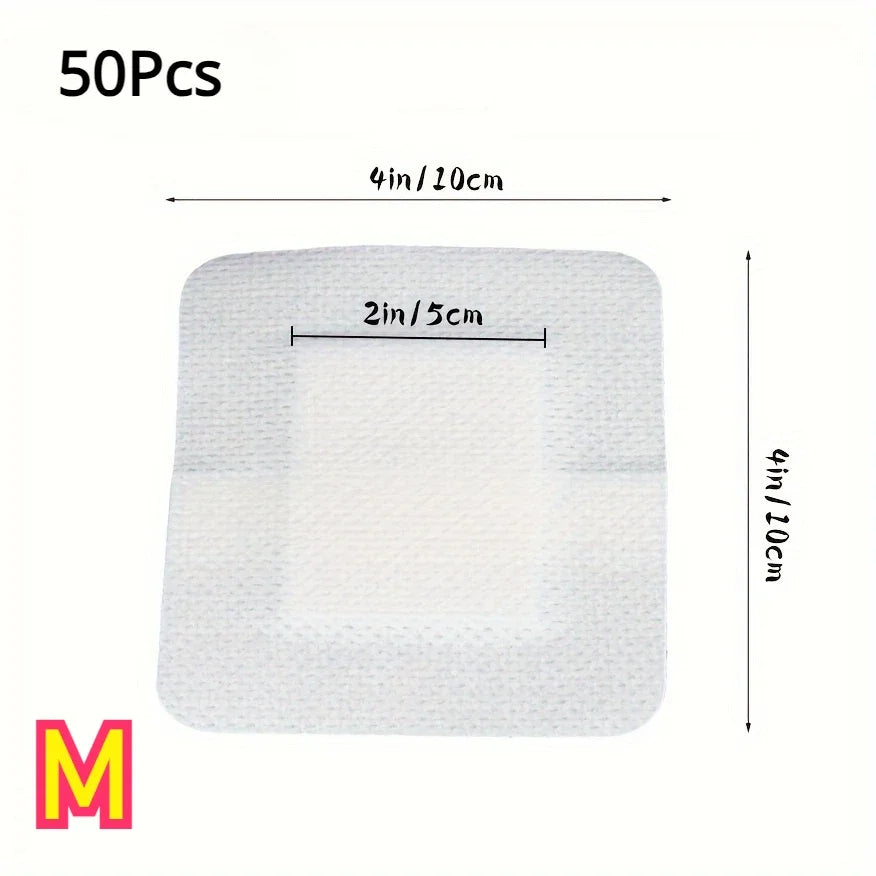 50pcs Large Size Hypoallergenic Non-woven Medical Adhesive Wound Dressing Band Aid Bandage Large Wound First Aid Health Patch