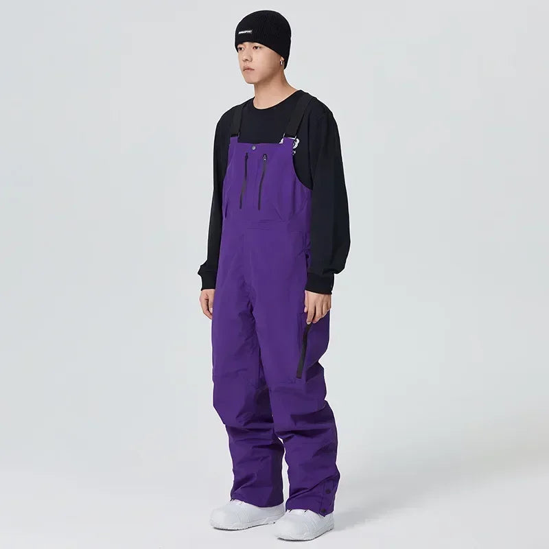 New 2025 Outdoor Winter Ski Pants for Women Men Waterproof Thermal Skiing Overalls Thickened Windproof Snowboard Straps Trousers