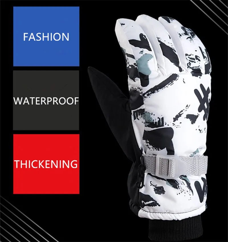 Winter Snow Ski Gloves Unisex Non-slip Touch Screen Waterproof Motorcycle Cycling Skiing Fleece Warm Sports Snowboard Glove
