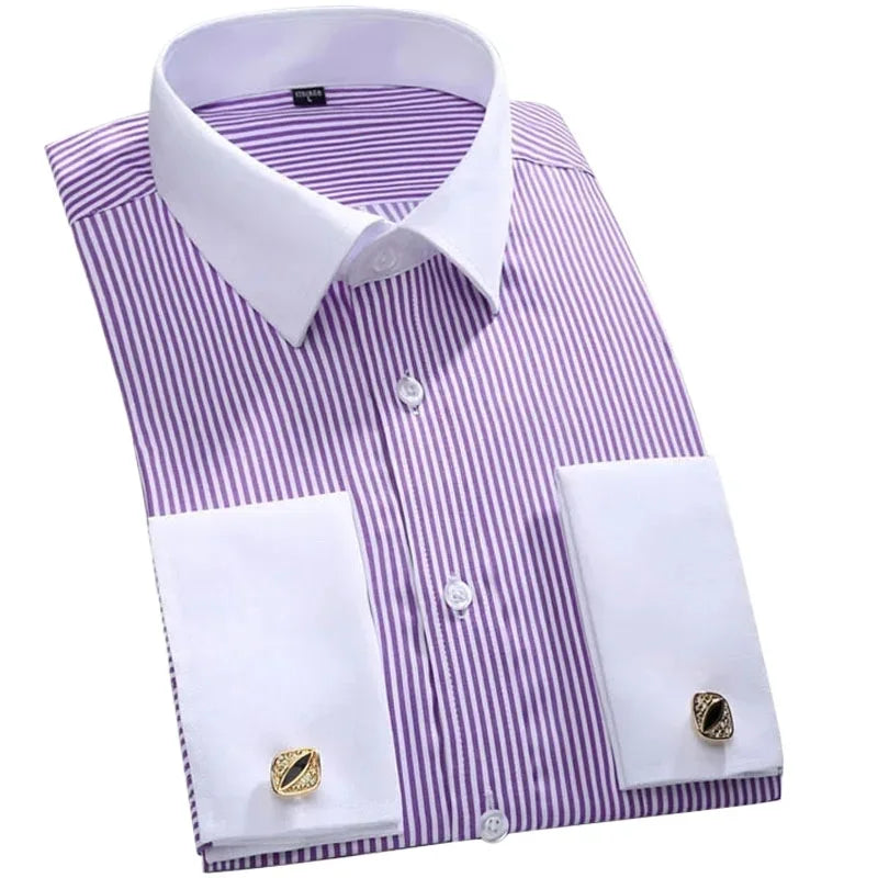 S~6XL satin plus size long sleeve shirt business casual dress shirt non-ironing wrinkle-resistant men's wholesale, men's shirts