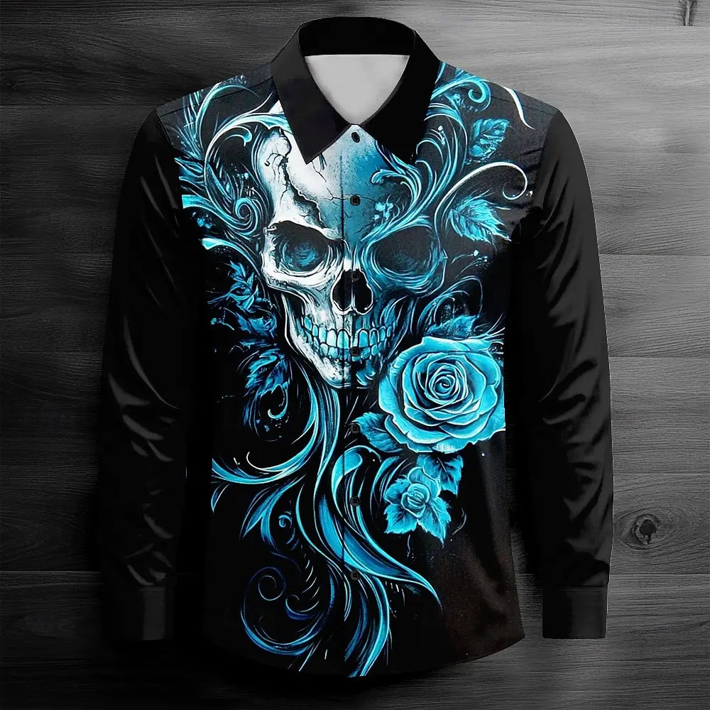 Men's casual outdoor street long sleeved 3D shirt, soft and comfortable, new three-dimensional fashion