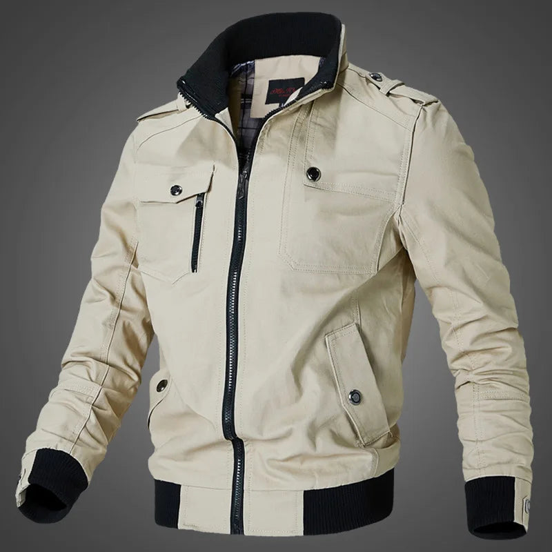 2023 Autumn Mens Bomber Jackets Casual Male Army Military Jackets Mens Cotton Slim Outwear Windbreaker Baseball Coats Clothing