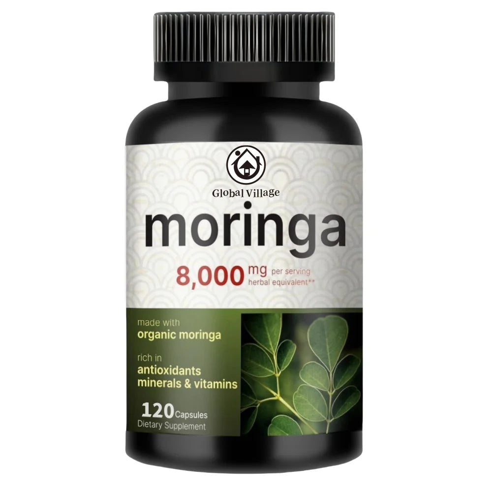 Moringa Capsules 8000mg Per Serving, 120 Capsules || 4 Month Supply, Made With Moringa Powder Organic || Green Superf