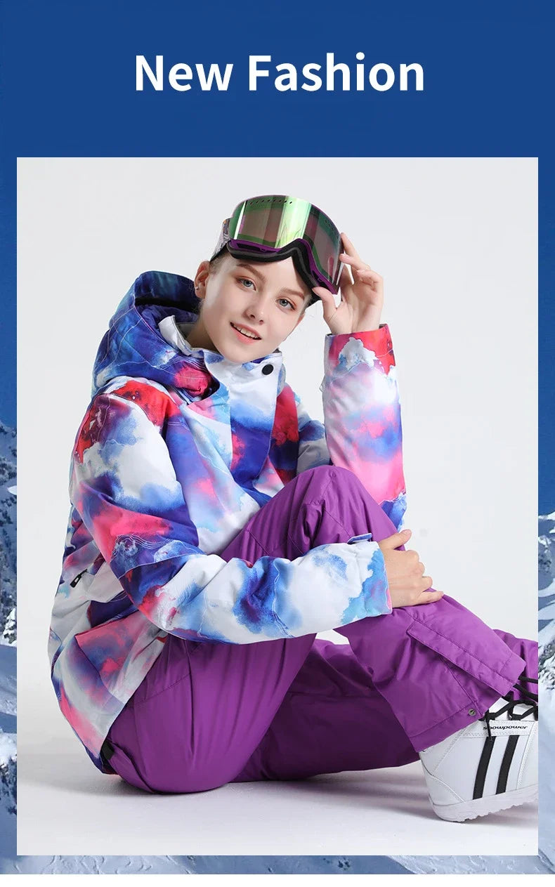 Winter Women Skiing Pants 2025 Outdoor Overalls Waterproof Windproof Snow Trousers Adult Warm Ski Pants Snowboard Sport Clothing