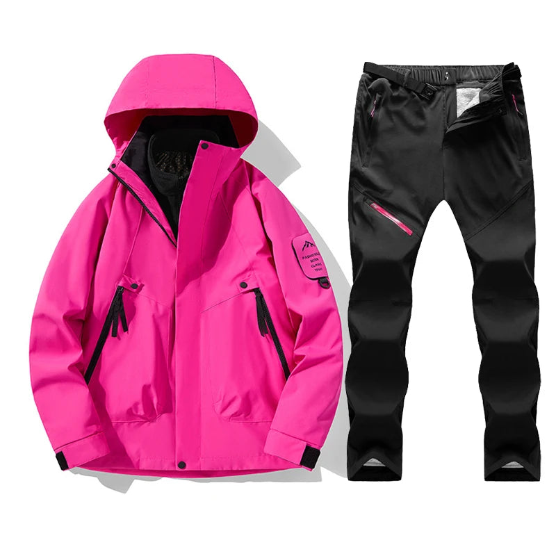 Ski Suit Women Winter Warm Windproof Waterproof Ski Jacket Ski Pants Female Outdoor Sports Snow Coat Trousers Snowboard Wear