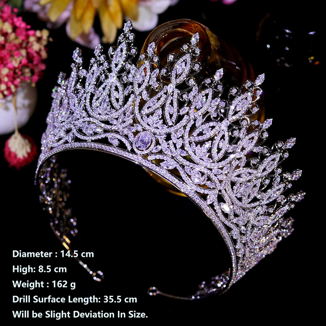 Luxury Miss Universe Queen Crown Crystal Big CZ Jewelry Tiara for Women Bride Hair Accessories Wedding Headdress Zircon Diadema