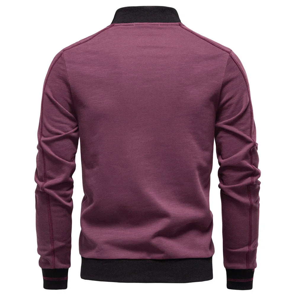 2025 Autumn and Winter New Style Men's Casual Jacket with Baseball Collar, Zipper Design and Solid Color for Versatile Matching