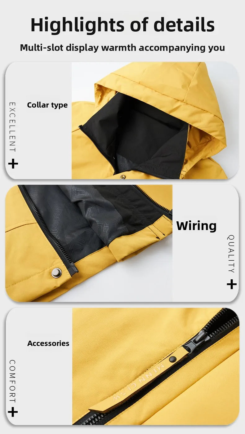 Top Grade Waterproof Designer Men Outdoor Jacket Soft Shell Autumn Windbreaker Casual Sports Coats Detachable Cap Outwear