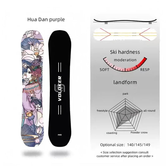 China Manufacture Unique Design Women Snowboard Winter Outdoor Steady Poplar Wood Core Freestyle Skiing Board