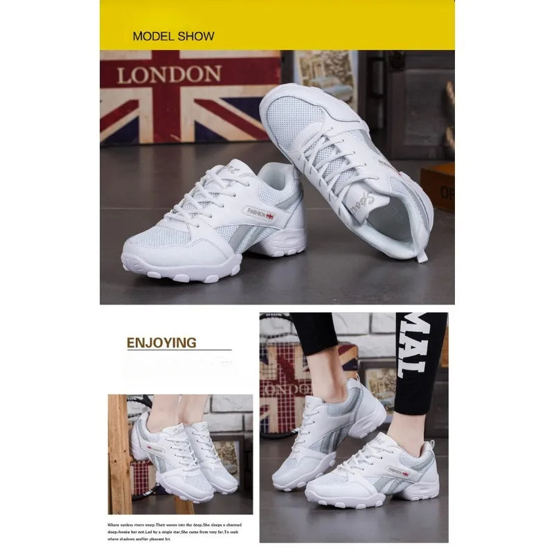 New Soft Sole Men Sports Anti-skid Square Dance Shoes Sneakers Net Jazz Shoe Fitness Team Performance Shoes