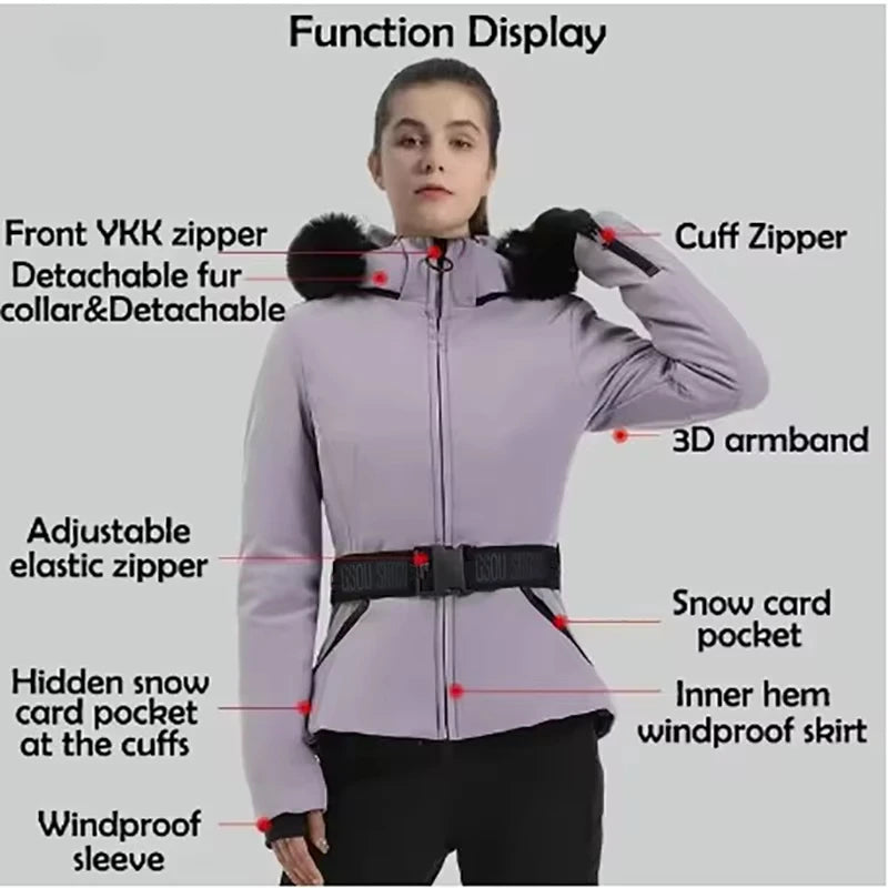 Snowboard Jackets 2025 Mountain Winter Hooded Woman Snow Jackets Outdoor Skiing Jacket Sports Outerwear Windproof Warm Tracksuit