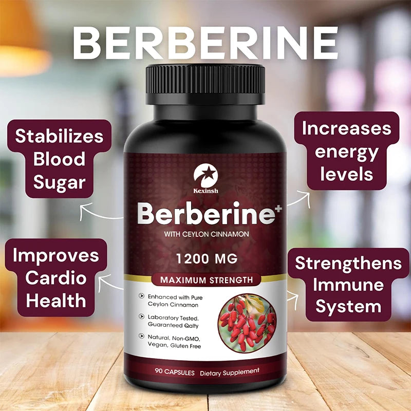 Top Factories Berberine Capsules 1200mg Natural Vegan Supports Heart Health Immune System Liver Health Digestion and Weight Loss
