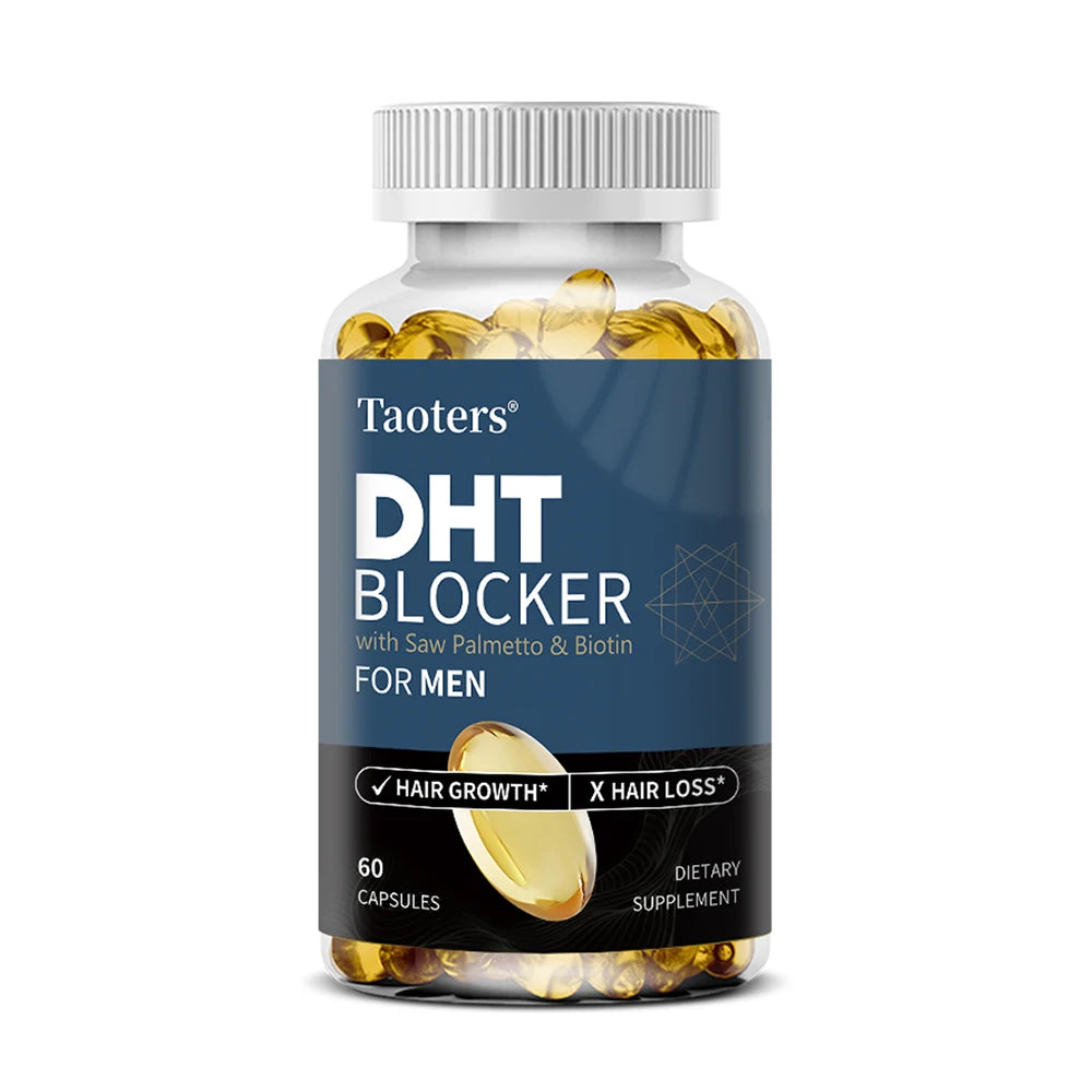 DHT Blocker Hair Growth Supplement - High Potency Biotin & Saw Palmetto for Hair Regrowth, Promote Urinary Tract Function