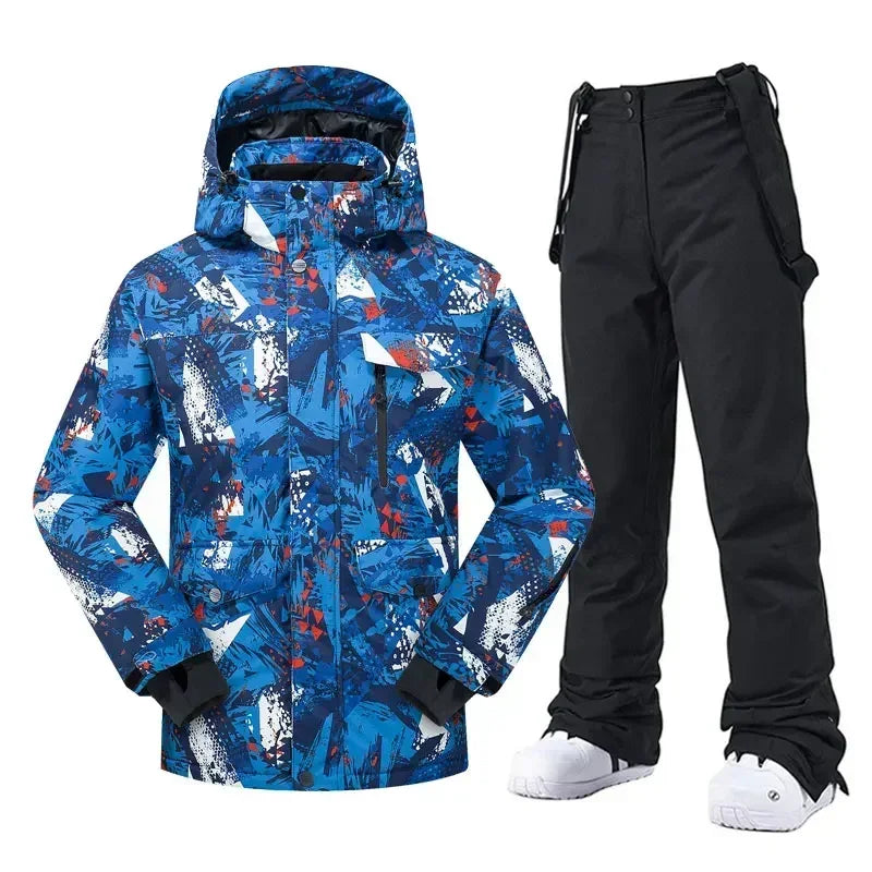 High Quality Men's Winter Waterproof Snowboard Jacket Pants Set Male Breathable Windbreak for Adults Ski Suits