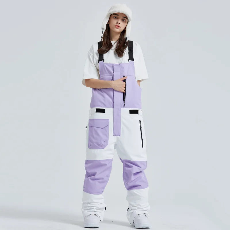 MUTUSNOW 2025 New Winter Women's and Men's Ski Strap Pants Windproof Waterproof Snowboarding Pants Outdoor Snowboard Overalls