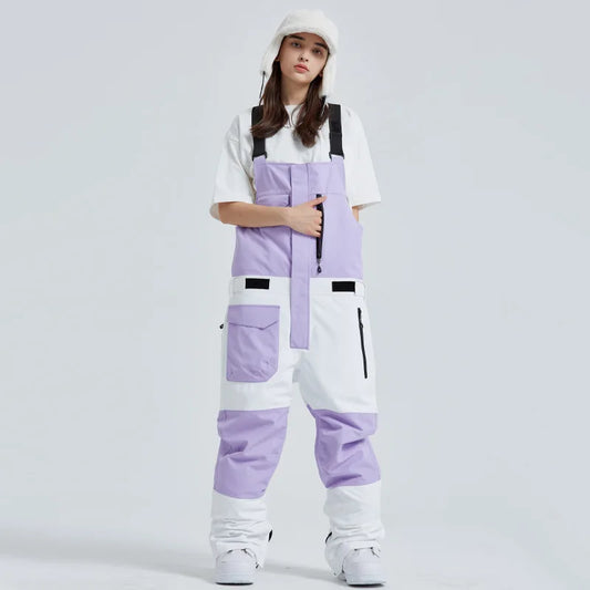 MUTUSNOW 2025 New Winter Women's and Men's Ski Strap Pants Windproof Waterproof Snowboarding Pants Outdoor Snowboard Overalls