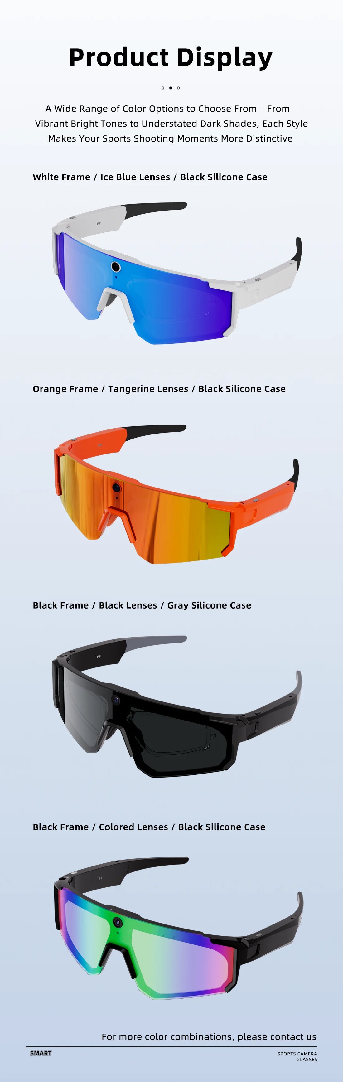 New Outdoor Sport 4K Anti-shake Camera Smart Glasses Men 1200P Video Recording Take Photo Waterproof Sandproof Sunglasses Women