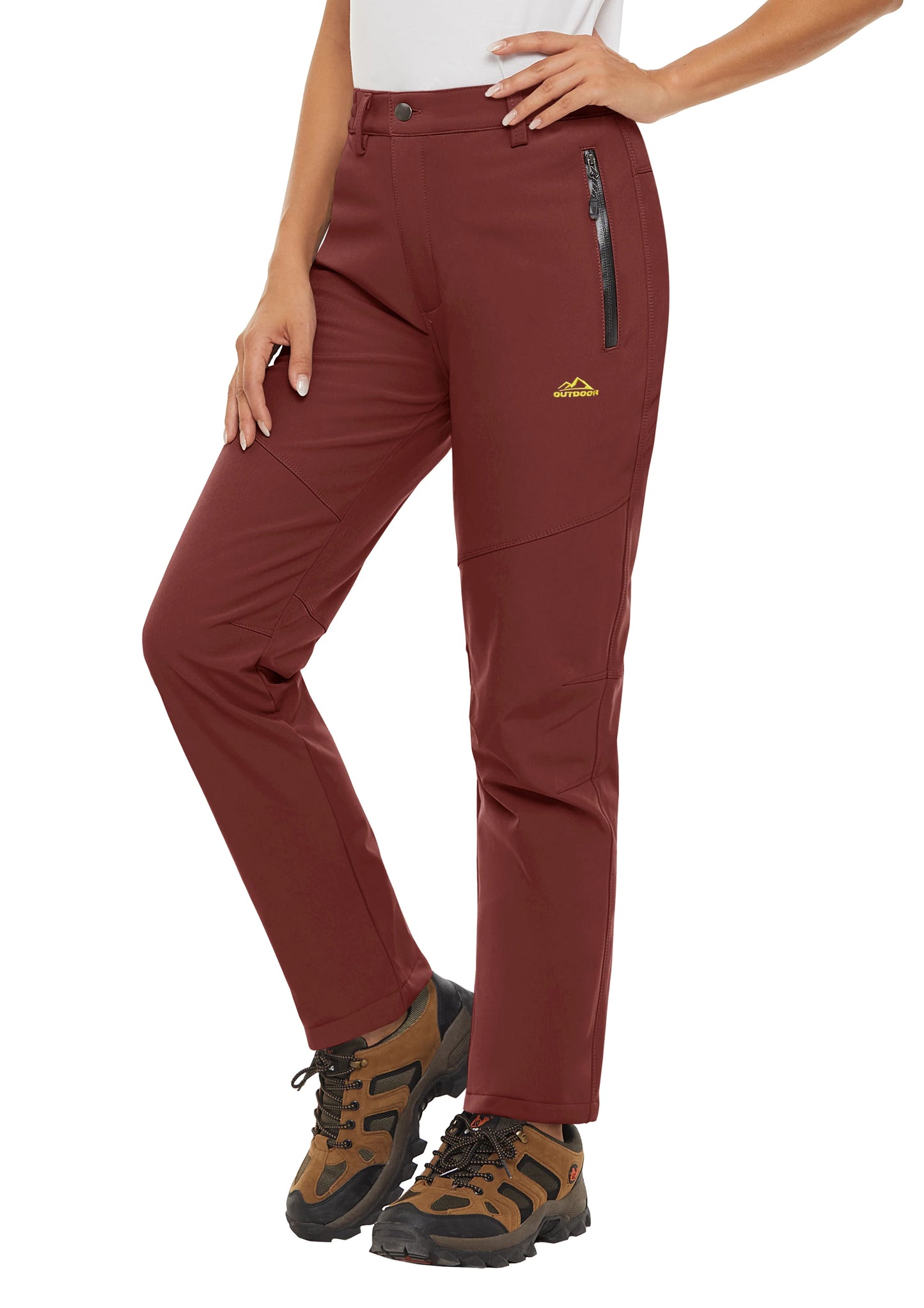 MAGCOMSEN Women's Ski Pants Winter Fleece Lined Waterproof Warm Snow Trekking Hiking Pants Outdoor Trousers Female