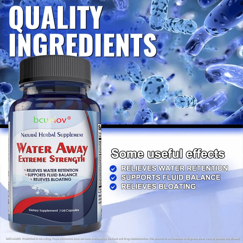 Bcuelov diuretic weight loss supplement capsules help eliminate excess water, bloating, edema, healthy urination, cleansing