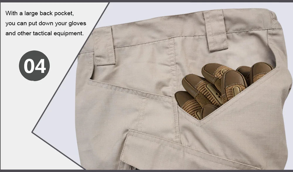 Mens Waterproof Cargo Pants Elastic Multiple Pocket Military Male Trousers Outdoor Joggers Pant Plus Size Tactical Pants Men
