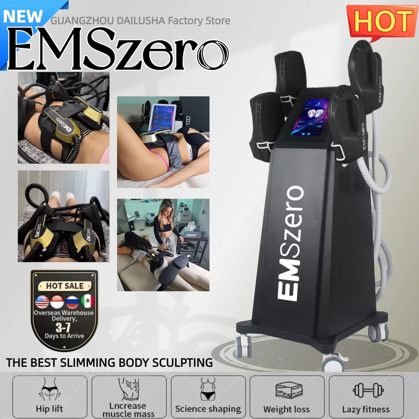 HIEMT EMSZERO RF High Intensity EVibration Pulse Electromagnetic Body Shaping Professional Muscle Growth And Fat Burning  Machin