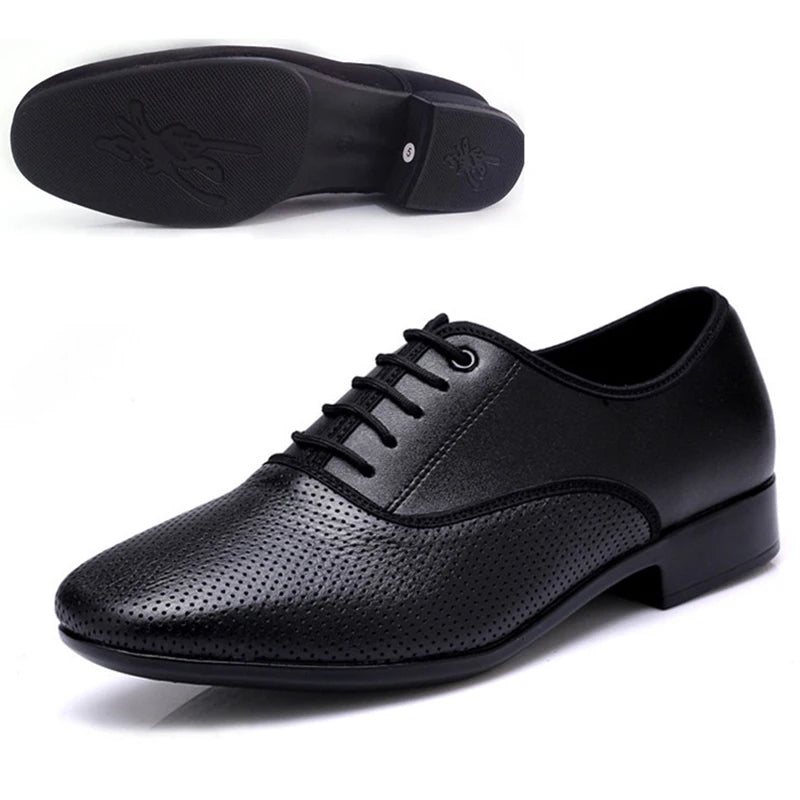 Leather Men Dance Shoes Sports Square Shoe for Men Adult Soft Dance Latin Shoes Modern Waltz Male Sneakers Increase