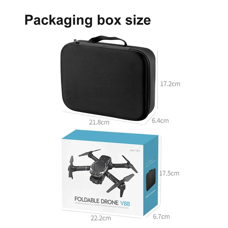2026New V88 8K Professional Aerial Dual-Camera Omnidirectional Obstacle Avoidance Mini Drone GPS Folding Quadcopter 10km Toys