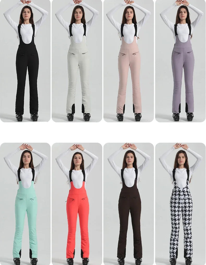 Winter New Skiing Pants 2025 Female Slim Snow Trousers Women Sport Windproof Ski Overalls Outdoor Mountain Snowboard Jumpsuits