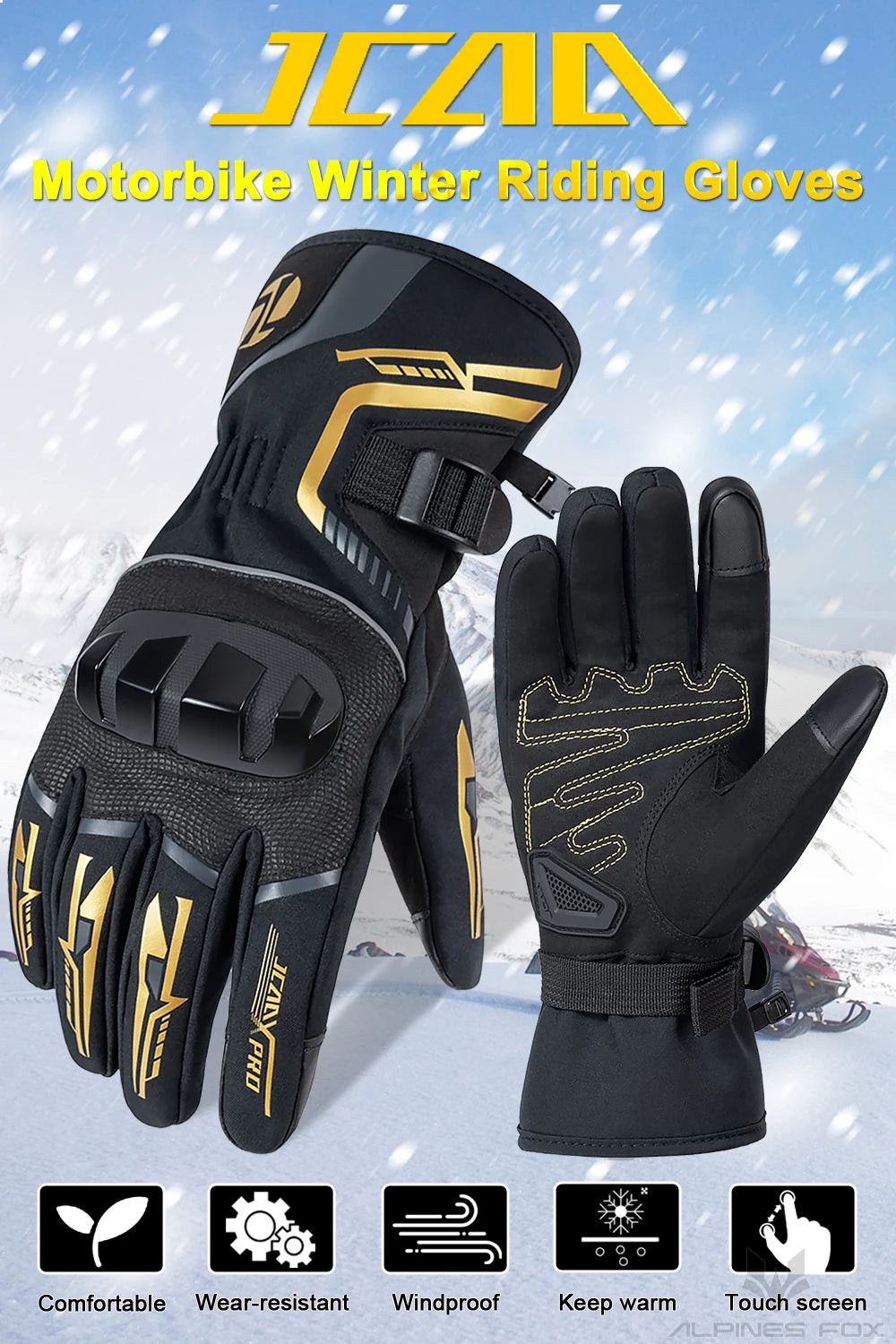 2025 Winter Men Motorcycle Gloves Women Waterproof Warm Moto Guantes Touch Screen Motorbike Riding Glove Carbon Fiber Protective