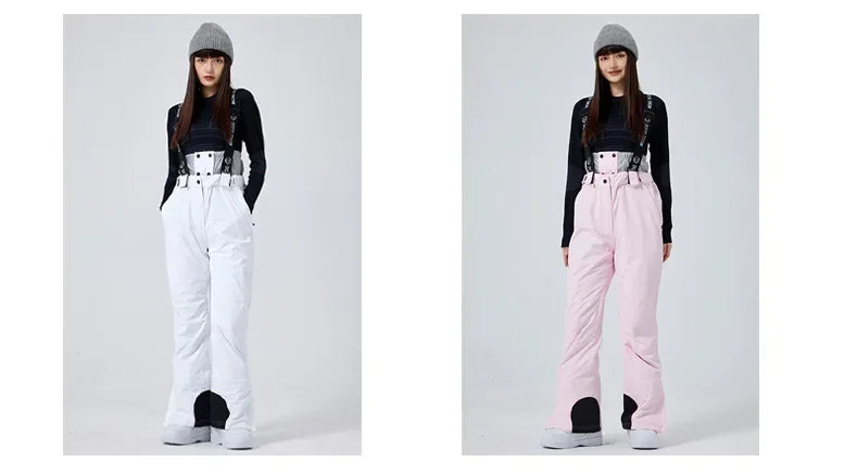 Outdoor Skiing Trousers Women Men's Ski Pants Winter Thickened Windproof Waterproof Warm 2025 Snowboarding Snow Strap Pants