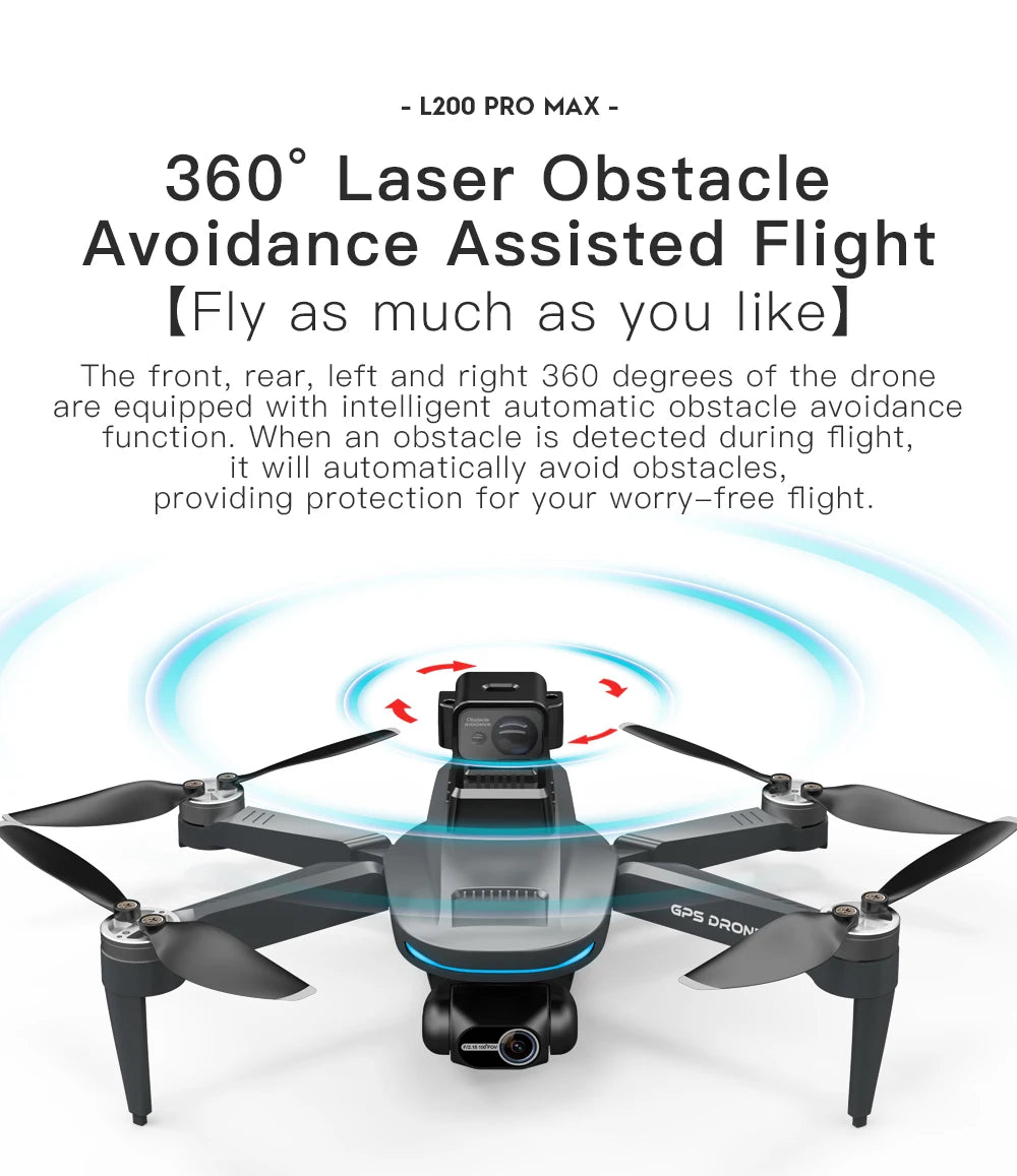 LYZRC L200 Pro MAX Drone Professional 4K HD Camera With Obstacle Avoidance 2-Axis Gimbal GPS 5G WIFI FPV RC Dron Quadcopter 216g
