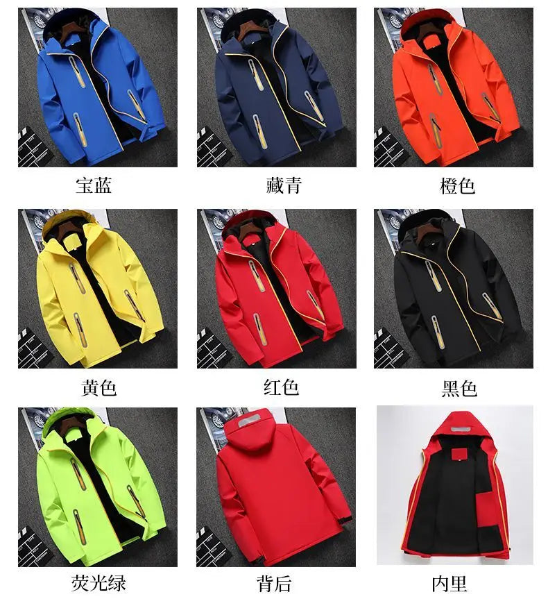 Unisex Fleece Lined Solid Color Jacket, Plus Size Windproof Delivery Coat for Hiking, Custom Logo Winter Set