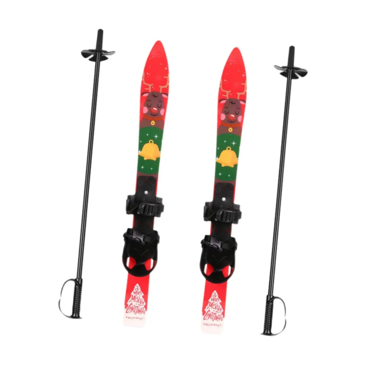 Snow Short Skis with Ski Poles with Bindings Snowboard Kids Outdoor Recreation Ice Skates Boys Girls Sporting Goods Skiboards
