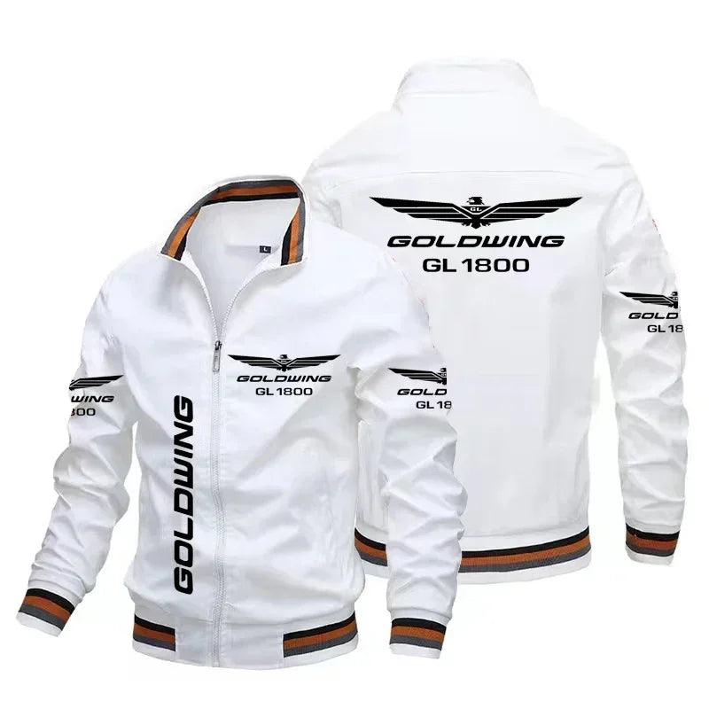 Honda Motorcycle Gold Wing GL1800 Print Jacket Biker Racing Team Custom Bomber Jacket Oversized Windbreaker Honda Men Clothing