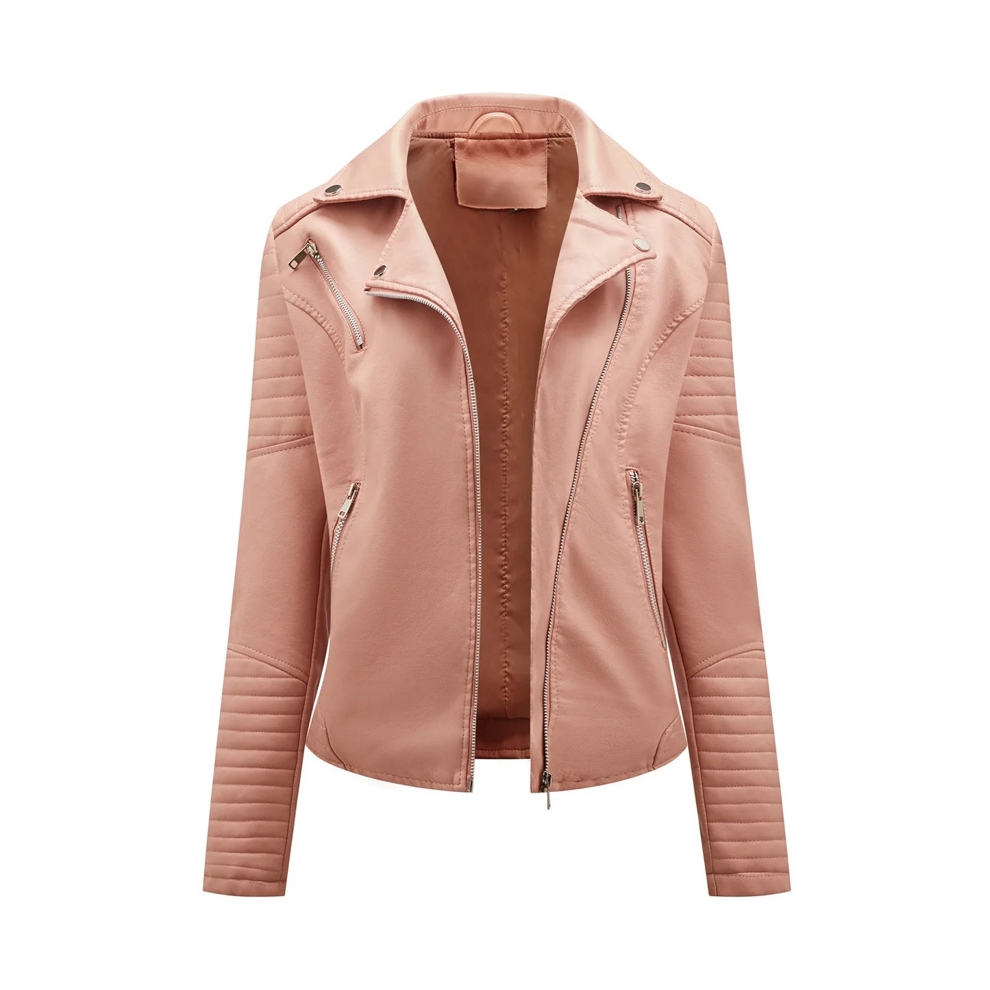 New Women Soft Motorcycle Faux Leather Jackets Ladies Long Sleeve Autumn Winter Biker Streetwear Coat