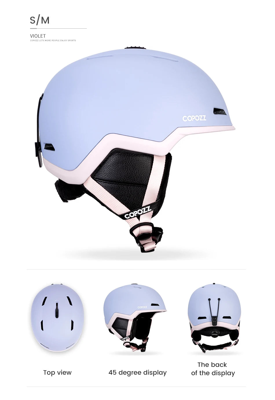 COPOZZ Ski Helmet Half-covered Anti-impact Skiing Helmet For Adult Men Women Ski Skateboard Snowboard Safety Helmet Female Male