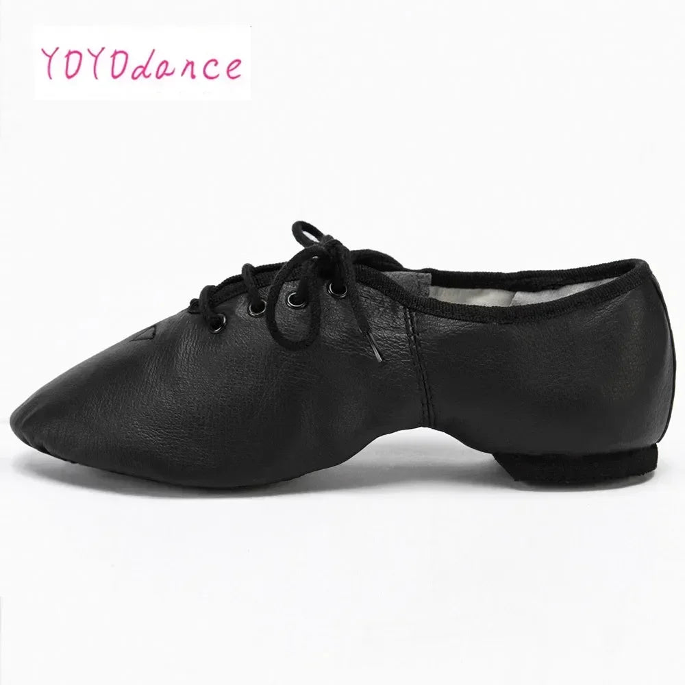 New Professional Jazz Dance Shoe Boot Women Men Kids Lace Up Dancing Sneakers Leather Athletic Shoes
