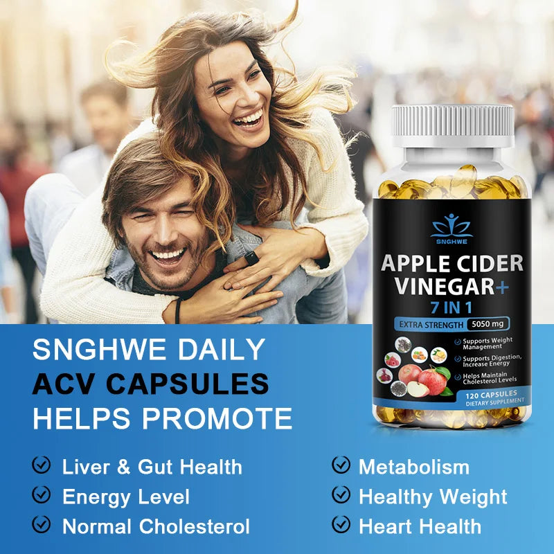 Apple Cider Vinegar Capsules Ketone BHB Suitable for Men and Women Energy Supplements - Non GMO - Gluten-Free