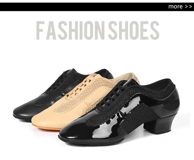 Latin Dance Shoes Adult Men Women Skin Tone Patent Leather Professional Soft Teacher Shoes Square Dance Shoes Ballroom Big Size