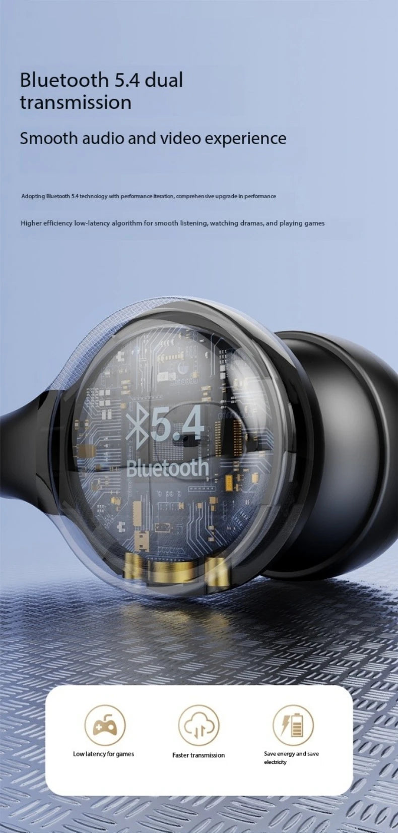 New Mirror-Style Digital Display Soft Silicone Ear Clip Wireless Bluetooth Headphones with Noise Reduction, High-Definition, and Lossless for Sports