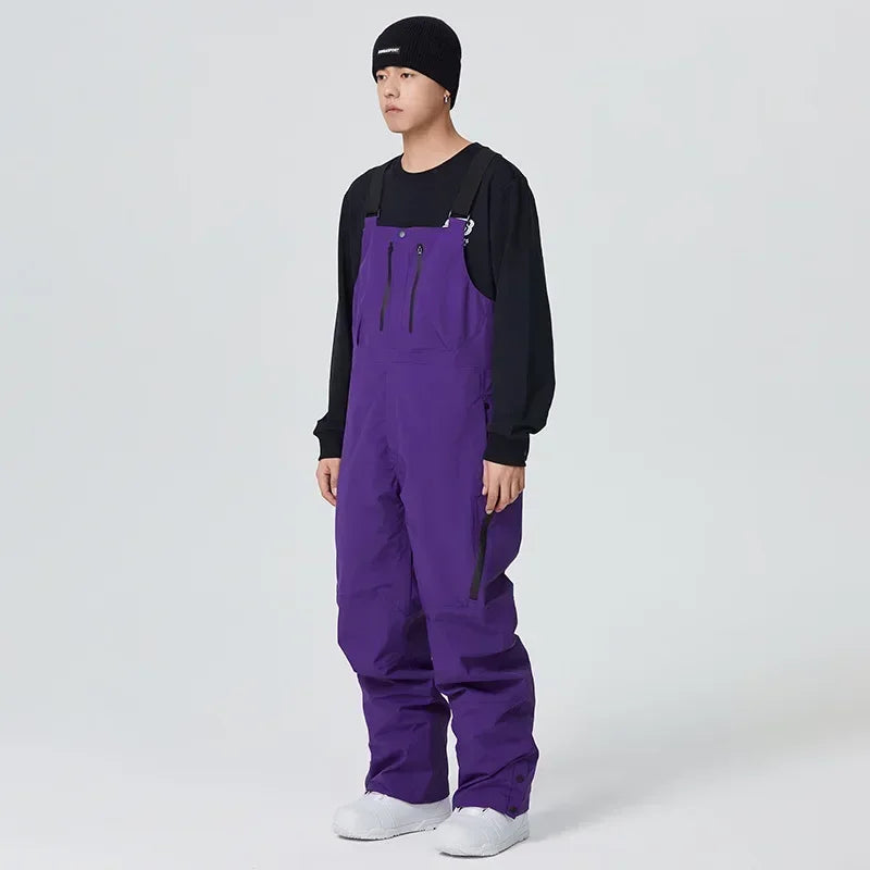 New 2025 Outdoor Winter Ski Pants for Women Men Waterproof Thermal Skiing Overalls Thickened Windproof Snowboard Straps Trousers
