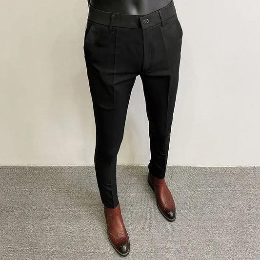 Men Suit Pants Dress Pantalone Hombre Stretch Slim Formal Trousers Calça Masculina Solid Color Casual Pants Fashion Men Clothing