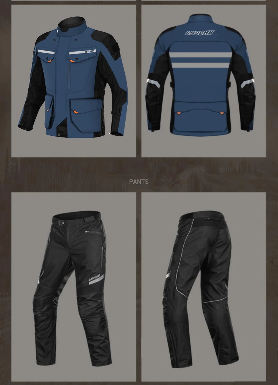 Motorcycle Jacket Motocross Jacket Pants Suit Waterproof Moto Jacket Racing Motorbike Jacket Riding Protection Men Women