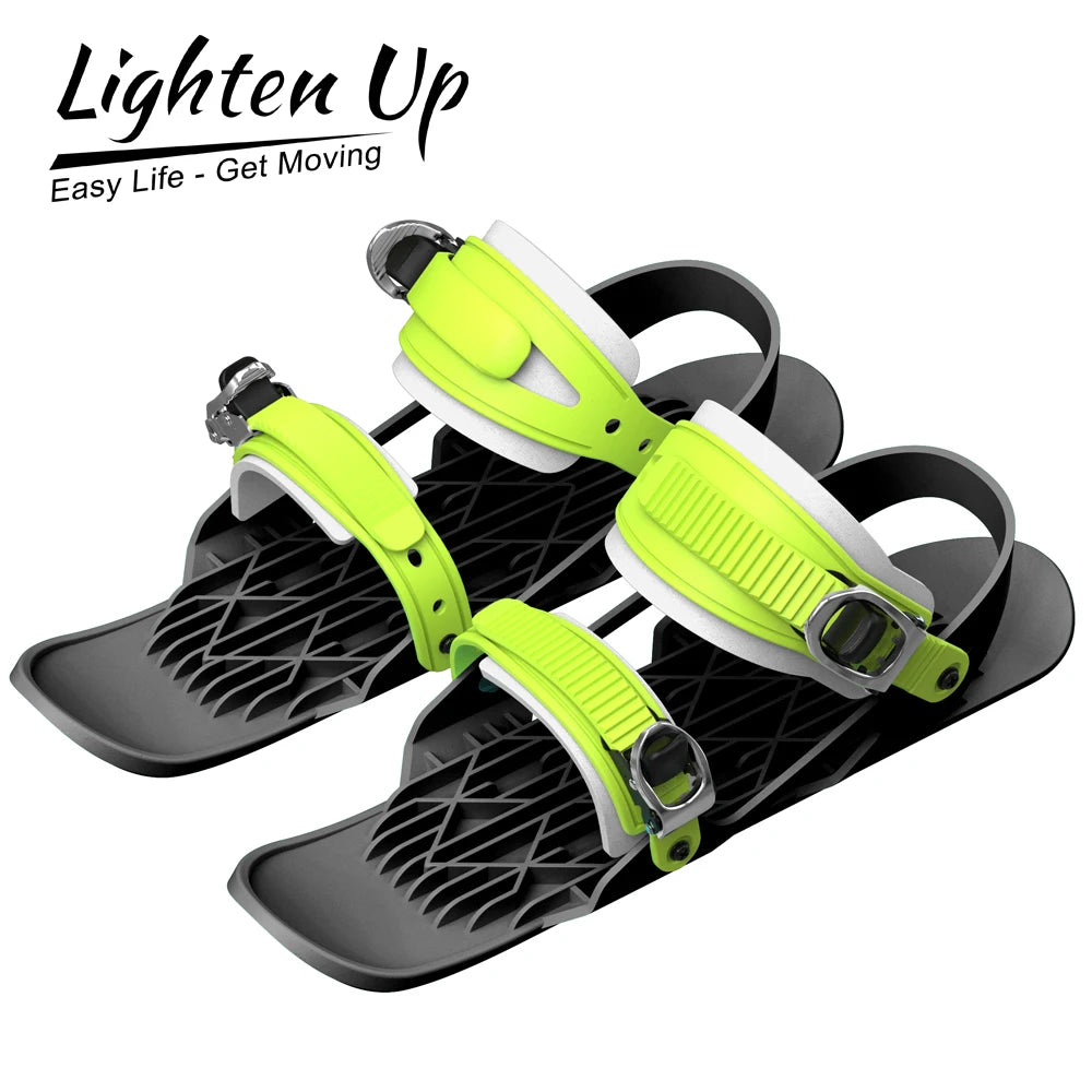 Adult Mini Ski Skates Snow Short Adjustable Bindings Portable Skiing Shoes Skiboard Snowblades for Winter Sports