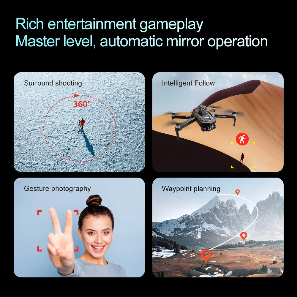 V168 MAX GPS Drone Professional 8K Camera Aerial FPV Brushless Avoiding Obstacle with Large Screen Remote Control Folding Drones