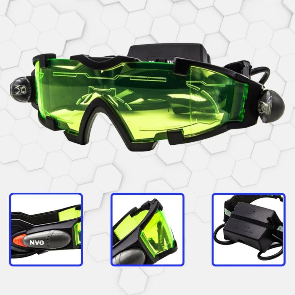 Skiing Racing Cycling Hunting Safety Night Vision Goggle PC Plastic Kids Night Vision Goggles LED Night Mission Goggles