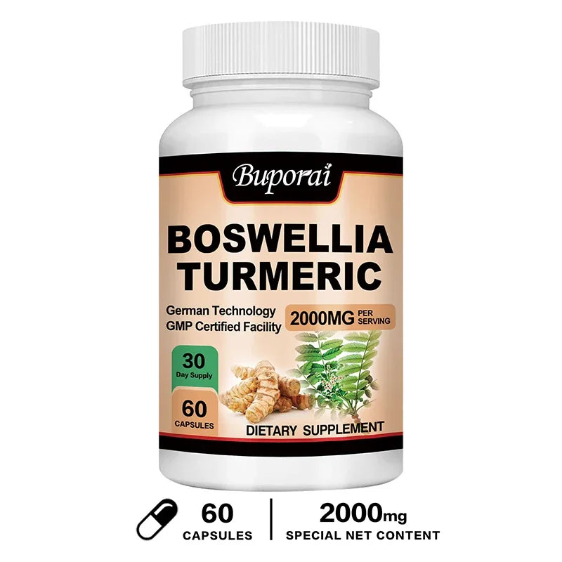 Boswellia Turmeric - Joint Health Supplement, Antioxidant, Helps with Back, Knees & Hand Discomfort