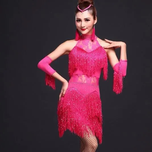 2026 New Latin Dance Dress Women/Girls/Lady New Sexy Fringe Salsa/Ballroom/Tango/Cha Cha/Rumba/Samba/Latin Dresses For Dancing