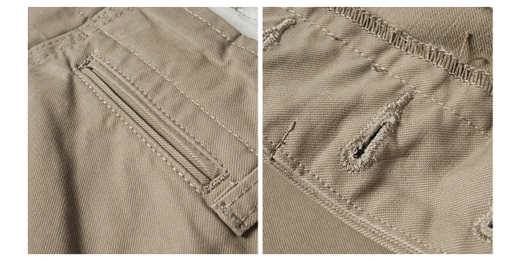 Qingtian Twill Chino Pants Vintage Workwear Men's Amekaji Khaki Trousers Loose Straight Leg